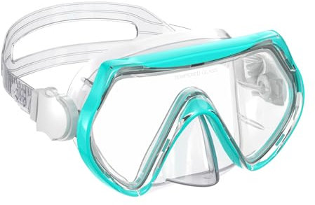 Mascherina da snorkeling per bambini di 4-14 anni, occhialini da nuoto per bambini e ragazze, con protezione nasale, anti-appannamento, vista panoramica a 180°, occhiali da immersione, leggeri e