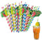 100 Stück 3D Frucht Papier Strohhalme, Cocktail Strohhalme, Obst Cocktail Strohhalme, Waben Strohhalme, Bunte Papier Trinkhalme, Hawaiian Style Strohhalme für Sommer Party, Strand, Hochzeitsfeier