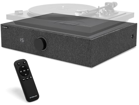 Andover Audio SpinBase MAX 2 Premium - Sistema di altoparlanti Bluetooth Streaming, preamplificatore phono, controlli capacitivi, tecnologia IsoGroove, ideale per giradischi, home theater e