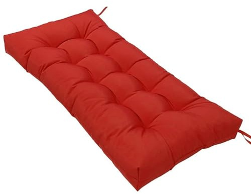 MSNCS Gartenkissen Sitzkissen Bankauflage Bankpolster Bankkissen Gartenmöbel Kissen Wasserdicht Sitzauflagen Loungekissen Sitzpolster 130x50cm Auflage Für Gartenbank Für Haus(Rot)