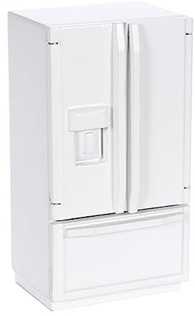 Kisangel 1pc Miniature House Double Door Refrigerator Retro Mini Fridge for Dollhouse Decoration Photography Prop Lightweight Design