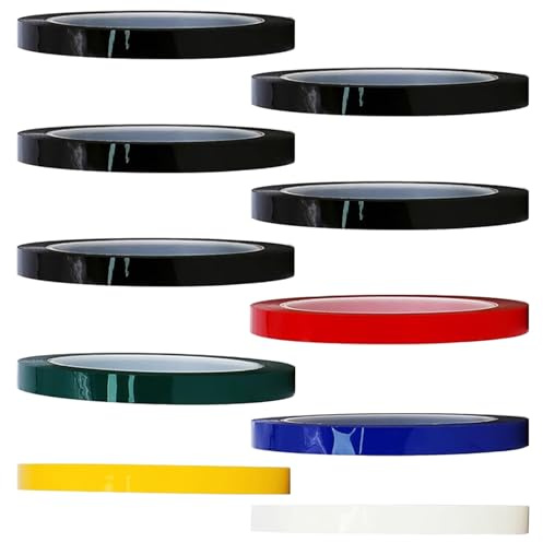 Aililong Klebeband für Tableau Blanc, 10 Stück Klebeband Farbe, Scotch Bureau 3mm x 66m