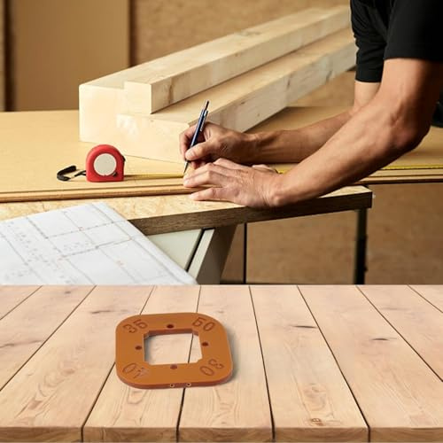Holzbearbeitungsfräser Eckradiusschablonen Vorrichtung, 4-in-1-Winkel-Positionierungswerkzeug für R10-R25 & R30-R50, Kunststoff für Kantenschneideführung zum Fräsen von Cu(A)