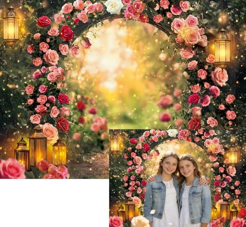 XCKALI Enchanted Forest Backdrop Spring Wonderland Floral Garden Photography Background Fairy Tale Birthday Party Decoration Photo Booth Props 6X4FT