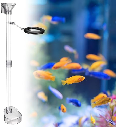 Garnelen Futterschale mit Rohr Aquarium Futter Kit Einstellbare Futterschale Set Acryl Aquariums Zubehör mit Fütterungsring Futterring Aquarium schwimmend für Fische Krabben Garnelen
