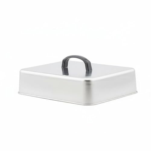LeeQinersw Rechteckige Grillabdeckung Dampfdom Backdeckel Schmelzhaube Pfannenabdeckung Rostfreier Edelstahl für Kochfläche für Essenszubereitung Familienküche Gastronomie, 22.4X18.4X6.6cm