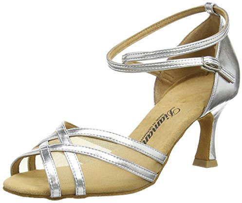Diamant Donne Scarpe da Ballo 035-087-013 - Argento - 6,5 cm Flare - Misura: UK 5