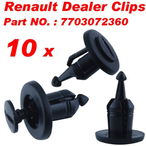 THG Ersatz 10 x Bumper Verschluss Verkleidung Clips Clio Laguna Megane Espace Kunststoff Push Typ für Renault Fahrzeug Auto