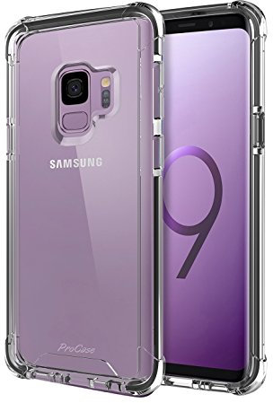 ProCase Samsung Galaxy S9 Case, Slim Hybrid Crystal Clear Cover Protective Case for New Samsung Galaxy S9 SM-G960F (2018 Release) -Clear