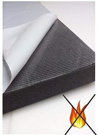 mail2mail Glatt Schaumstoff SELBSTKLEBEND FOLIE Dämmung Schallschutz Flammhemmend MVSS302d akustik (Mit Selbstklebend, 13 cm)