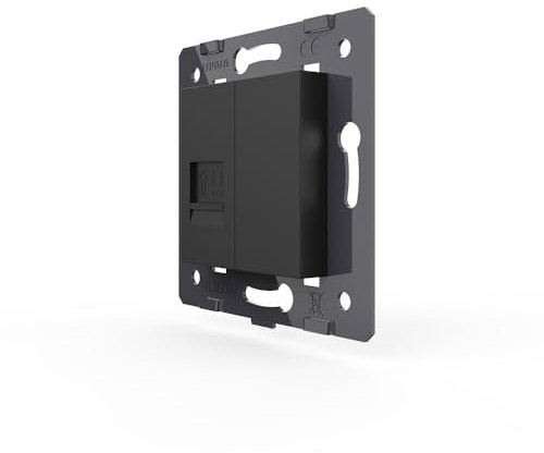 LIVOLO Glas Touch Lichtschalter Funkschalter Steckdosen Wechselschalter uvm in schwarz (Modul: Netzwerkdose VL-C7-1C-12)