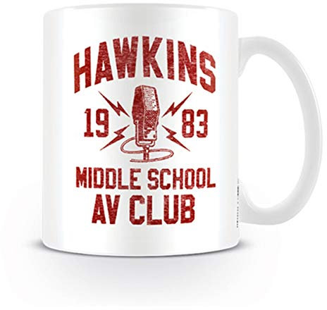 Pyramid International MG25269 Hawkins AV Club Tasse aus Keramik, 315 ml, Weiß