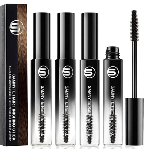 Samnyte Hair Finishing Stick, (4 Pack) Flash Moment Flyaway Control and Shiny Mascara for Baby Hair and Broken Flyaways, Non-Greasy Formula for Women