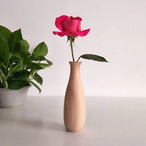 Kleine Holzvase für Blumen 6 Größen Blumenvase Home Office Dekoration Tischdekoration Vase für Familie, Weihnachten, Hochzeit (C)