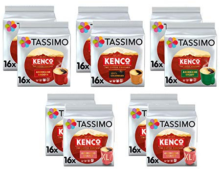 TASSIMO Kenco Lovers Americano Selection Coffee Pods 10 Pack (160 Drinks)