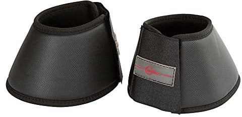 Covalliero, 2 x Hufglocken Protecto, schwarz, Shetty, Synthesekautschuk, Pferd, stoß absorbierend, doppelt gesicherter Klettverschluss