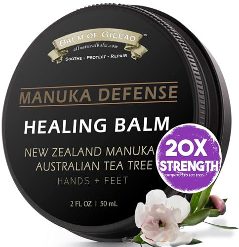 MANUKA DEFENSE Healing Balm with New Zealand Manuka & Australian Tea Tree Oil, Intensive Moisture Soothes + Softens Skin Irritations such as Eczema, Skin Rashes, Dry Skin - 2 oz