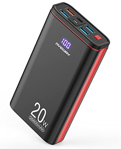 Battery Pack USB C Portable Charger PD 20W Fast Charging 26800mAh Power Bank with 5 outlets,External Phone Charger for iPhone 13,14,15,MacBook,Samsung,5V 2a USB Heated Vest,Heated Jacket,etc.