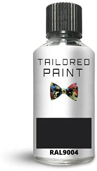 RAL9004 Signal Black Gloss Touch Up Paint with Brush Direct Gloss Paint for Wood, Metal, Plastic, PVC, UPVC, Fascia Soffit Furniture Boards - Indoor & Outdoor