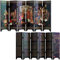 Luxuypon Paravent pliable de petite taille, 6 panneaux d'art chinois traditionnel pour décoration de maison, décoration de bureau, mini séparateur (Ming Ladies)
