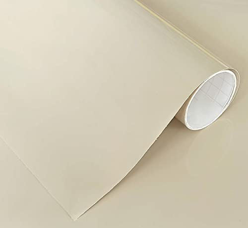 Vinilo Adhesivo Beige Brillo 40x300 cm para Muebles Cocina Paredes Ventanas Manualidades Papel Adhesivo Decorativo (40x300 cm, Beige Brillo)