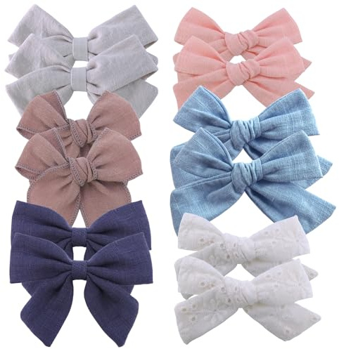 12 Stück Leinen-Haarspangen für Babys, Mädchen, Haarschleifen, Krokodilklemmen, Zubehör, Kleinkinder, Kinder, Haarspangen (sortiert B)