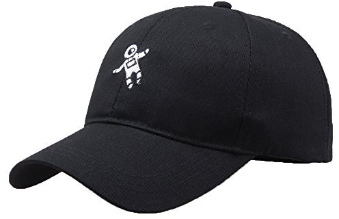 Hüte Mützen Fashion-hat Textile hat Unisex Astronauts of Baseball hat Hats for Astronauts Cap Damen Schwarz Zopf Mode Sommer Kappe Vintage Basecap (Black, One Size)