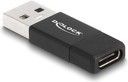 DeLock USB 3.2 Gen 2 Adapter Typ A auf Typ C Schwarz PC Laptop Desktop