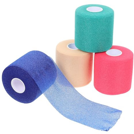 Selbstklebender Verband, Verbandsmaterial Tape, Elastischen Erste Hilfe Band für Sportliche Ellbogen Handgelenke Hände (Gemischte) Binder Mullbinden 4 Rollen