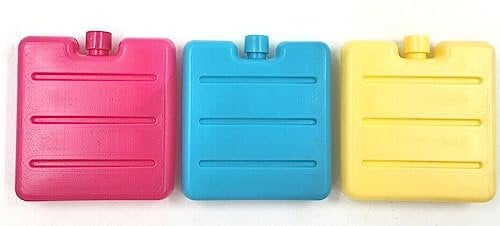 Lot de 3 petits blocs réfrigérants pour boîtes à déjeuner pour enfants, mini blocs de congélation pour sacs isothermes, parfaits pour l'école, le camping, le pique-nique, les voyages