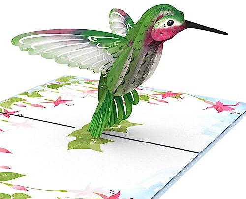 papercrush® Pop Up Karte Kolibri - 3D Geburtstagskarte mit fliegendem Vogel & Blumen für Frau, Freundin & Mama, Glückwunschkarte für Geburtstag, Gute Besserung, Viel Glück, Aufmunterung & als Danke