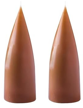 Kunstindustrien® Stumpenkerzen, Hergestellt in Dänemark, 43 Farben verfügbar, Kegel Kerze, Durchgefärbte Stumpenkerze lange Brenndauer von 15 Stunden, Kerzen Deko, 2 Stück, 6,5 x 16cm (Terrakotta)