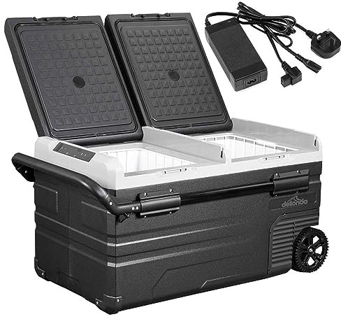 Dellonda 75L Portable Car Fridge, Freezer, 12/24/230V Dual Zone Compressor - DL134