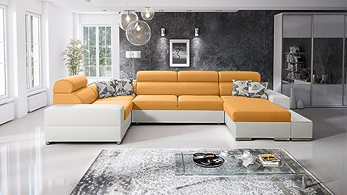 Best For Home Ecksofa Alex Mini: Schlaffunktion & Bettkasten für das Moderne Wohnzimmer - Entdecken Sie Ihre Neue Eckcouch! (Links, Twist 10 + EKJI)