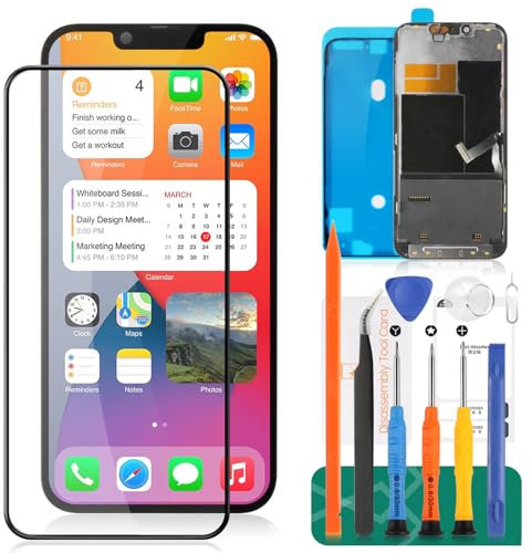 Incell For iPhone 13 Pro 6.1 LCD Display Screen Replacement For iPhone A2638, A2483, A2636, A2639, A2640 Touch Digitizer Assembly Repair Kits (Black)