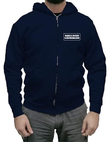 Grafiche Pilia Industria Grafica Felpa Cappuccio Zip Uomo Blu - Personalizzata Online - Crea Ora la Tua Maglia con Immagine e Testo Personalizzabile