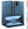 HUOUH for iPhone 11 6,1 Wallet case with RFID Blocking PU Leather,Credit Card Holder,Flip Folio Book Phone cases Shockproof Cover Women Men for Apple 11 case Sky Blue