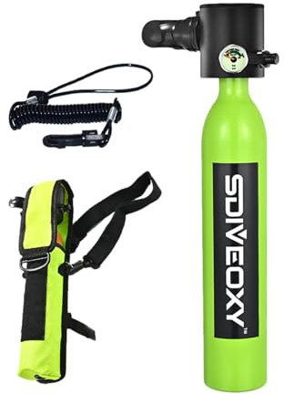 Monozoz Tanque de buceo, bomba de cilindro de oxígeno, equipo de buceo, botella de buceo, cilindro de oxígeno, juego de tanque de aire con bolsa de almacenamiento, 0.5 L