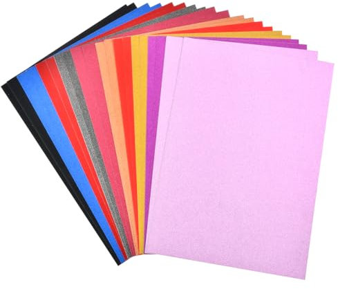 USENG 20 Fogli Carta Glitterata,Multicolore Cartoncino Glitterato A4 250g/m²10 Colori,Cartone Glitter per Bricolage e Disegno Lavori di Bricolage Scrapbooking per Natale,Cartoncino Glitterato Spugna