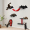 Gothic Cat Wall Shelves 6 Pcs Wall-Mounted Cat Climber Set Cat Tree Bed with Bridge Ladder Steps Scratching Board Posts Hanging Spider Toy Cat Condo Furniture for Cats