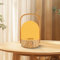 LISAAVO Rechargeable Small Lamp with 2 Light Colors, Dimmable Brightness, Portable Night Light for Bedroom, Living Room, Office and Travel - USB Rechargeable LED Table Lamp (Wood)