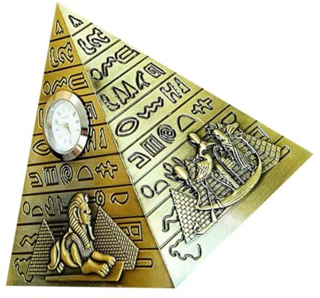 MUSISALY Ägyptische Pyramidenuhr Dekoration Aus Messing Antike Desktop-Design Ornament Kreative Wohnaccessoires Für Büro Wohnzimmer Feine Verarbeitung Als Geschenk Für Freunde Und Familie