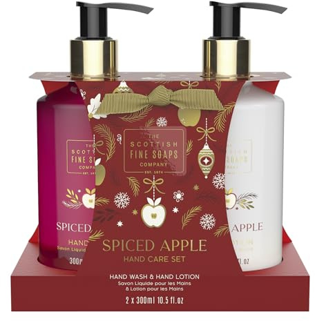 Scottish Fine Soaps Spiced Apple Hand Care Set - 2x300ml Hand Wash & Lotion
