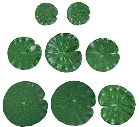 OSOLADY 8stücke Künstliche Lotusblätter Teiliges wasserdichte Verschleißfeste Teichdekoration Aus Realistische Schwimmende Lilien Pads Für Garten Aquarium Und Teichgestaltung