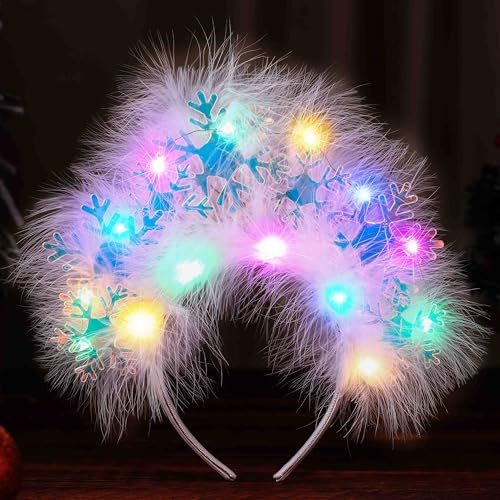 Fashband Serre-tête lumineux à LED en forme de flocon de neige pour femme