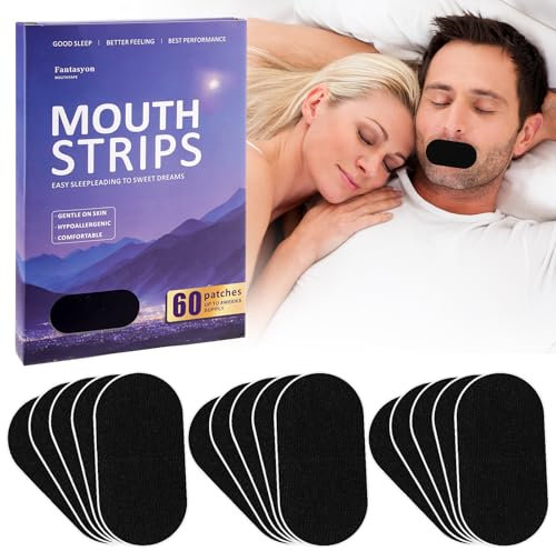 Packung mit 60 Mundpflastern gegen Schnarchen, Mouth Plasters Against Snoring, Anti Snoring Mouth Bands, Mouth Plasters Sleeping Suitable for Men and Women(B)