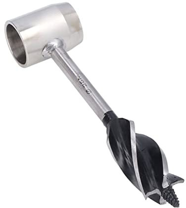 Bushcraft Auger, Bushcraft Hatchet Steel Bushcraft Hand Auger, Bushcraft Survival Tool, Hand Auger Wrench, Bush Craft Gear with Leather Case Hand Auger for Camping, Bushcrafting