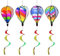 Moulin a Vent Montgolfière, Arc en Ciel Lot De 4 110cm Décoration Suspendue Colorée pour Jardin Balcon Terrasse Moulin à Vent Jardin Exterieur Résistant Aux Intempéries Moulin à Vent Jardin Rotati