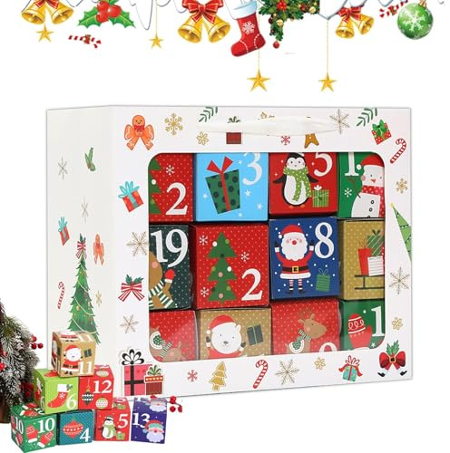Scatola per conto alla rovescia natalizia, contenitore di carta multifunzione, scatole vuote per conto alla rovescia, per ragazzi, ragazze, bambini, coppie, piccoli giocattoli, caramelle, cioccolato