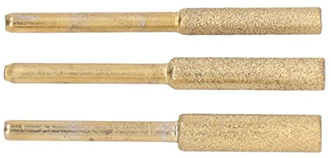Cryfokt Ti Plated Emery Grinding Files Chainsaw Sharpener Burr Tool 3mm Shank 18PCS Grinding Head